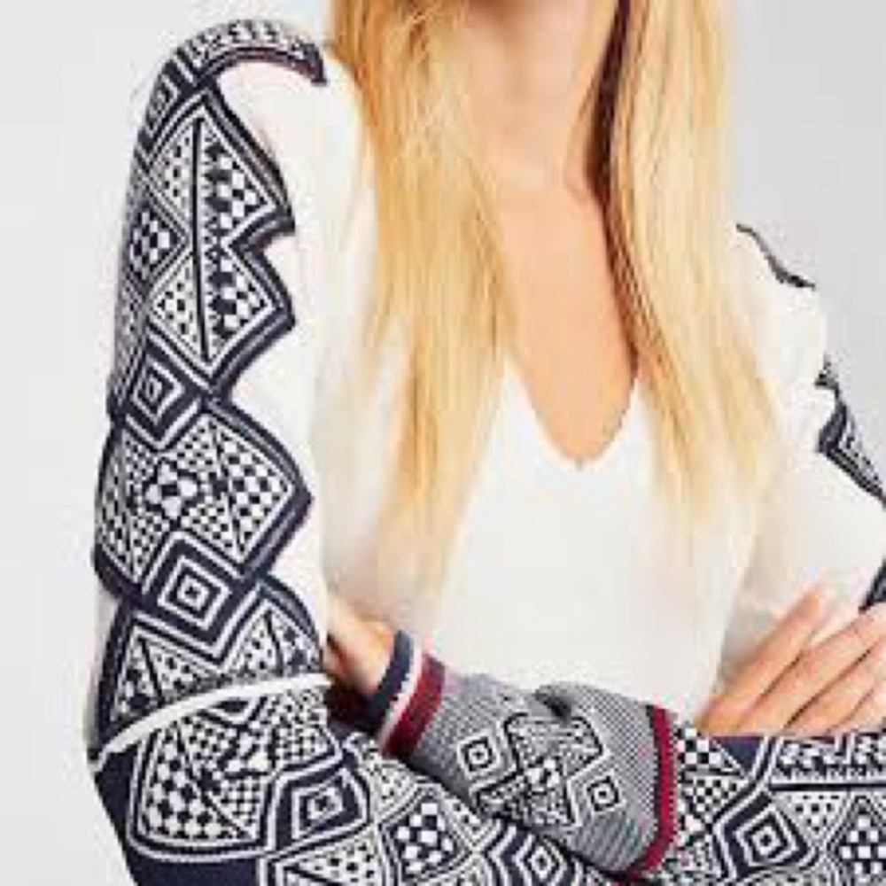 Free people Nordic Aztec print long sleeve top
